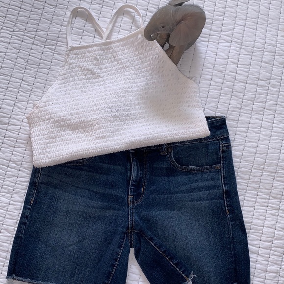 HOLLISTER | smocked cross back tank